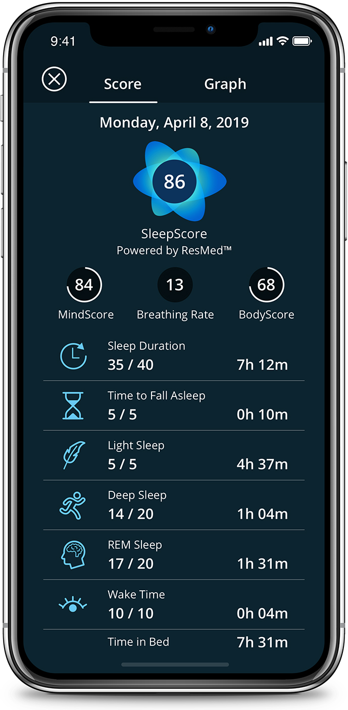 SleepScore App Screen